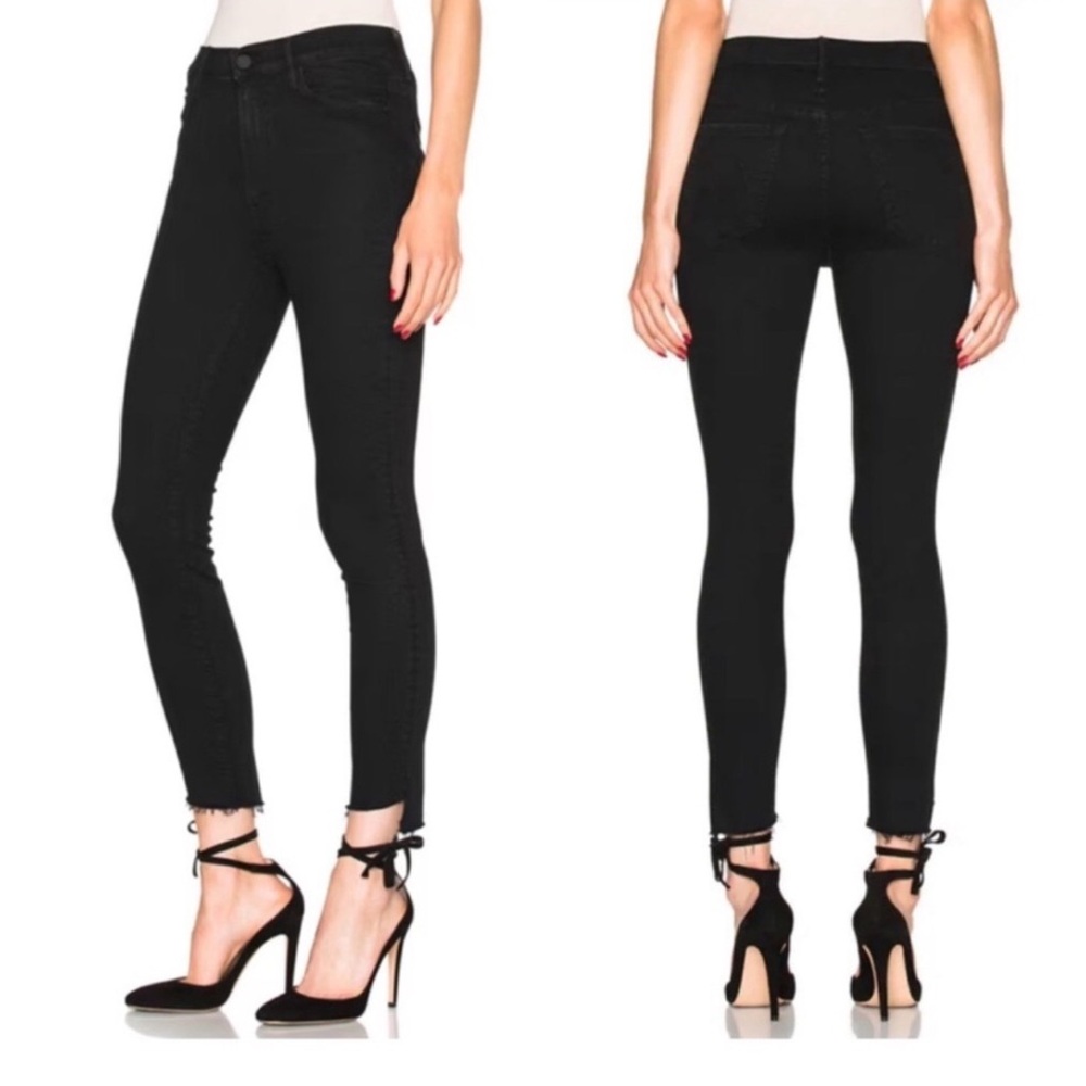 MOTHER Stunner Zip Ankle Step Fray NotGuilty Wash Black Jeans - 27